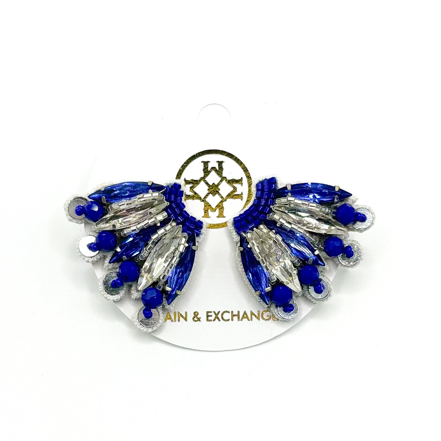 Mini Fan Girl Earrings - Blue/Silver