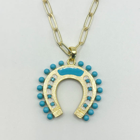 The Lucky Horseshoe Necklace - Turquoise